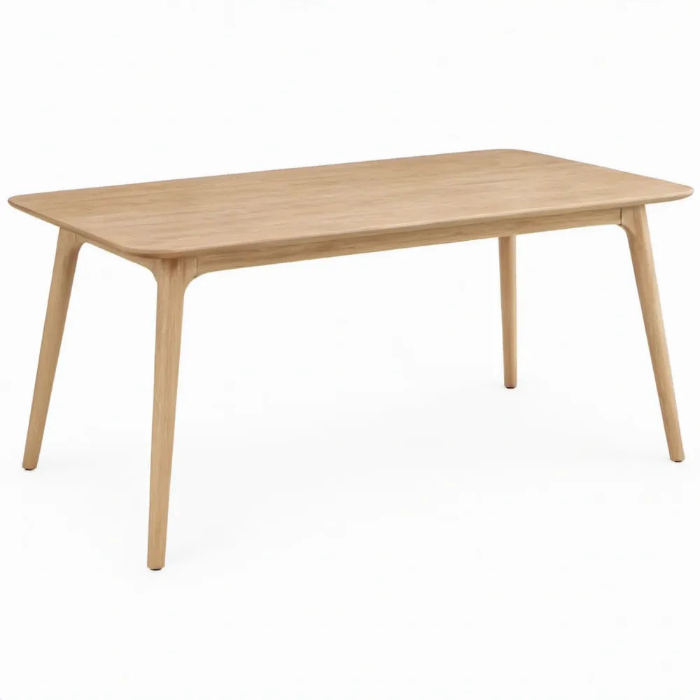Rechthoekige eettafel van massief eikenhout, naturel, 160 x 90 x 75 cm